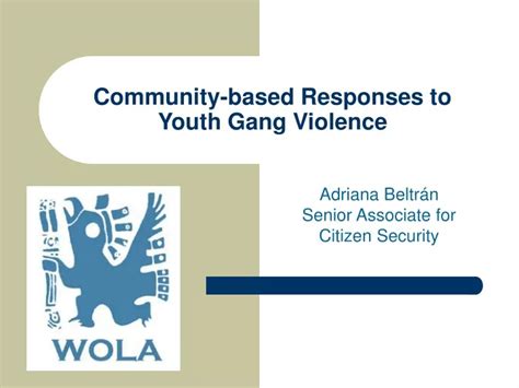 Community Response: Combating Gang Involvement among Youth