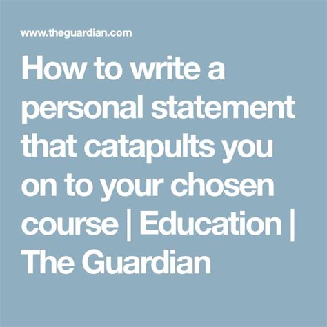 Crafting an Impressive Personal Statement: Standing Out in the Application Process