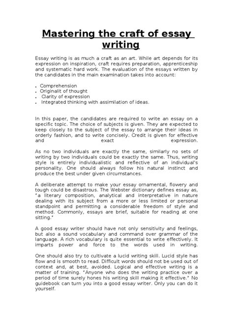 Mastering the Art of Crafting an Exceptional University Essay