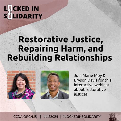 Promoting Restorative Justice: Repairing Harm and Rebuilding Lives