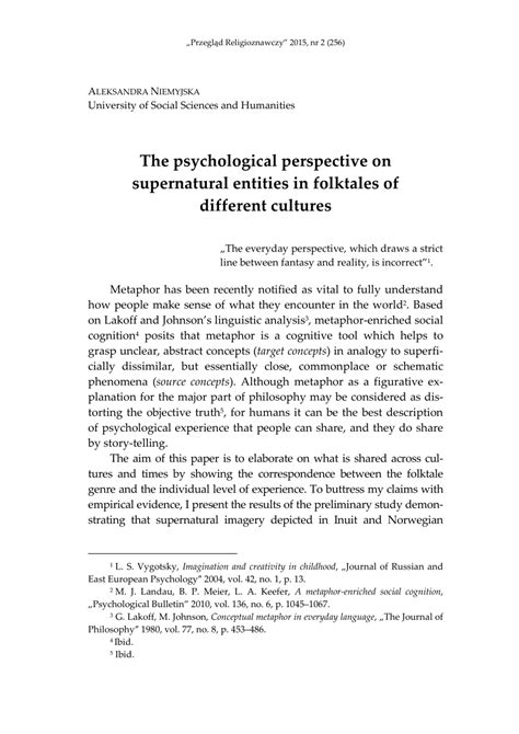 Psychological Perspectives on Dreams of Confronting Supernatural Entities