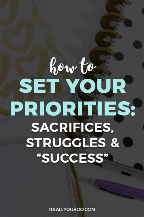 Setting Priorities and Making Sacrifices