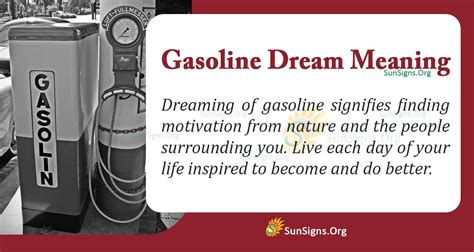 The Potential Interpretations of Gasoline in Dreams