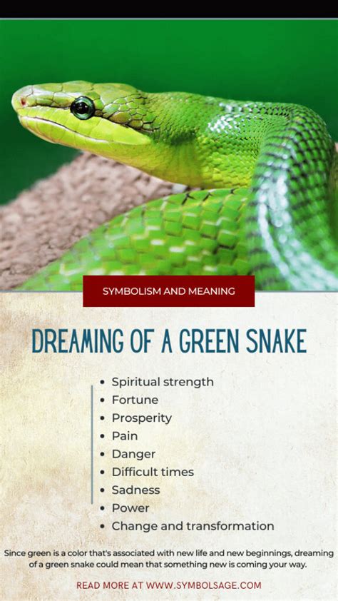 The deeper spiritual significance of dreams involving green snake bites