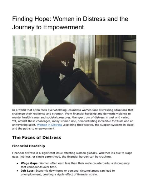 Transforming Financial Distress: A Journey from Despondency to Empowerment