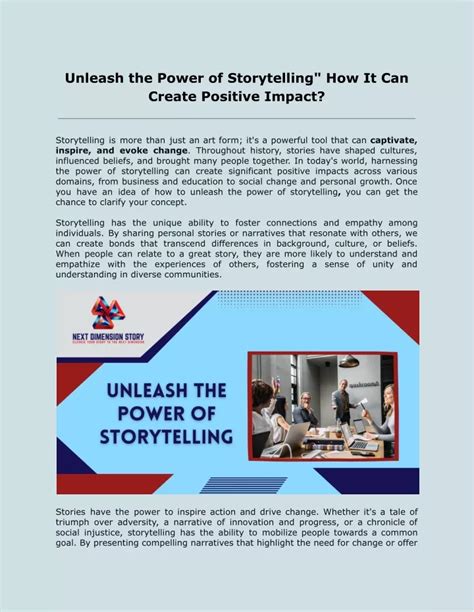 Unleash the Power of Positivity through the Magic of Storytelling